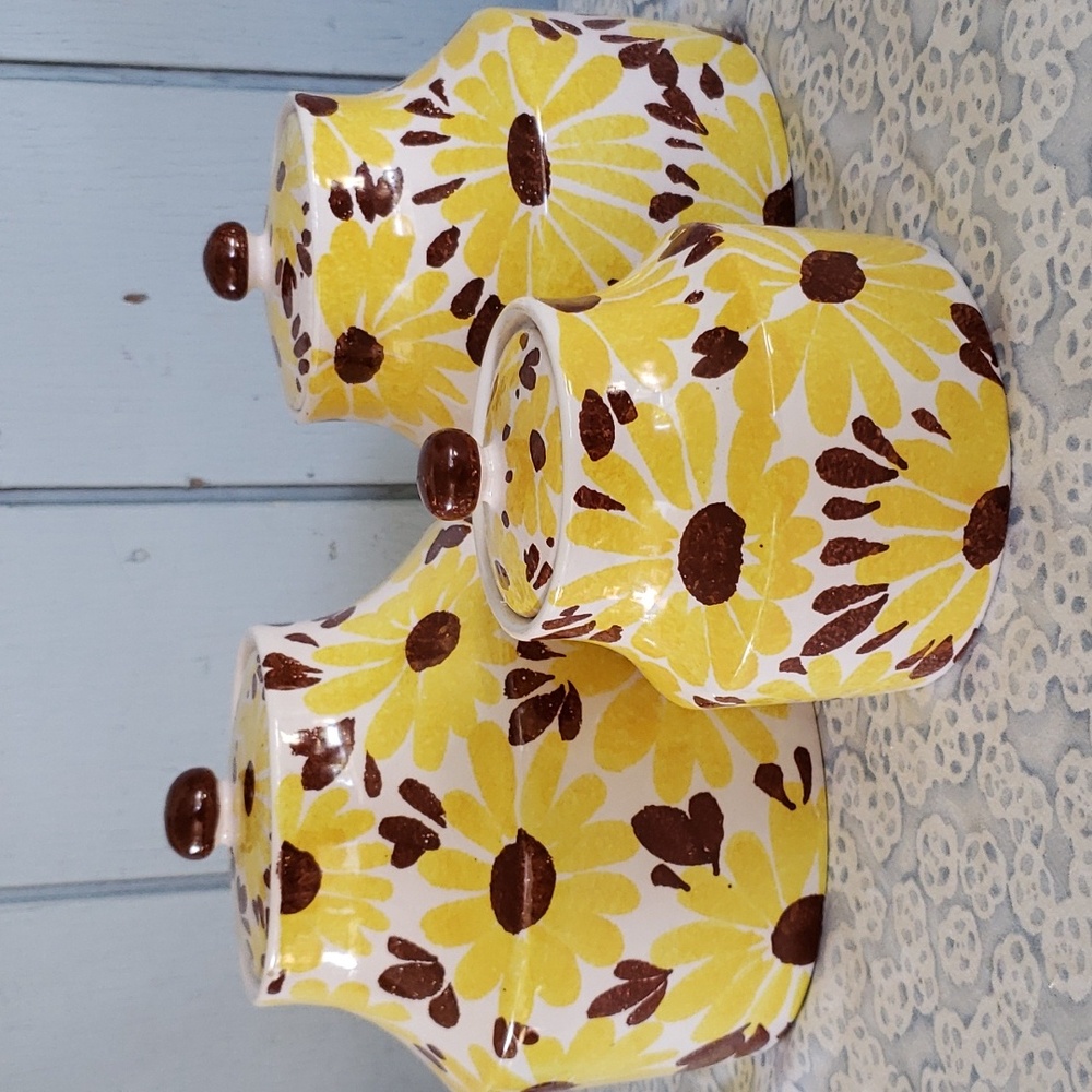 Vintage Sunflower Jars 3 pc Canister Set (Part 1)